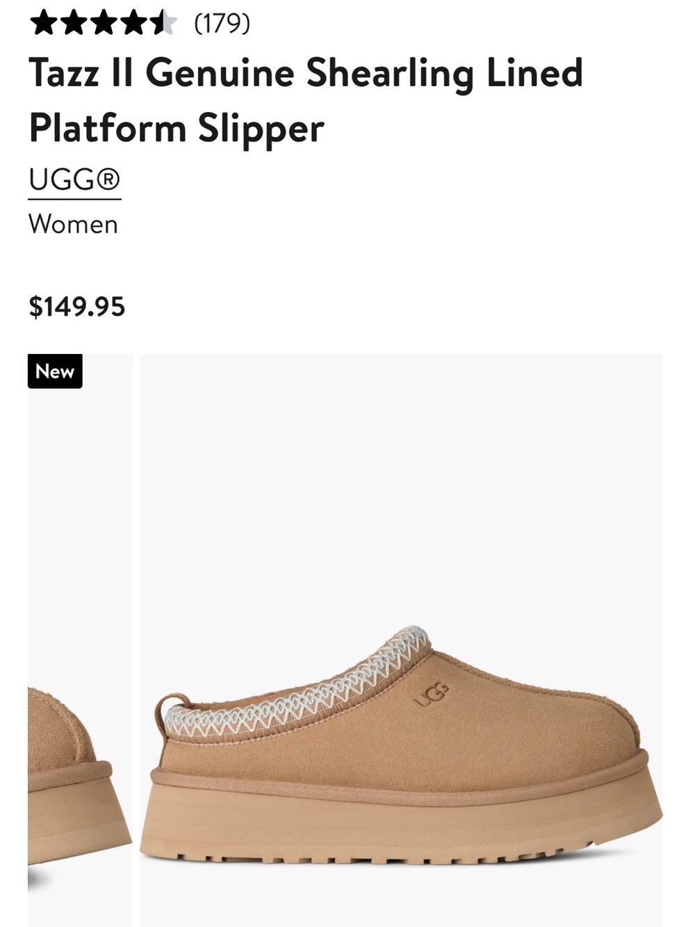 UGG Tazz II Genuine Shearling Lined Platform Slipper
